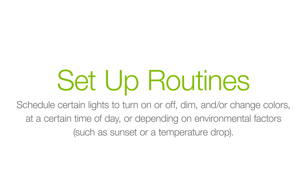 Set Up Routines