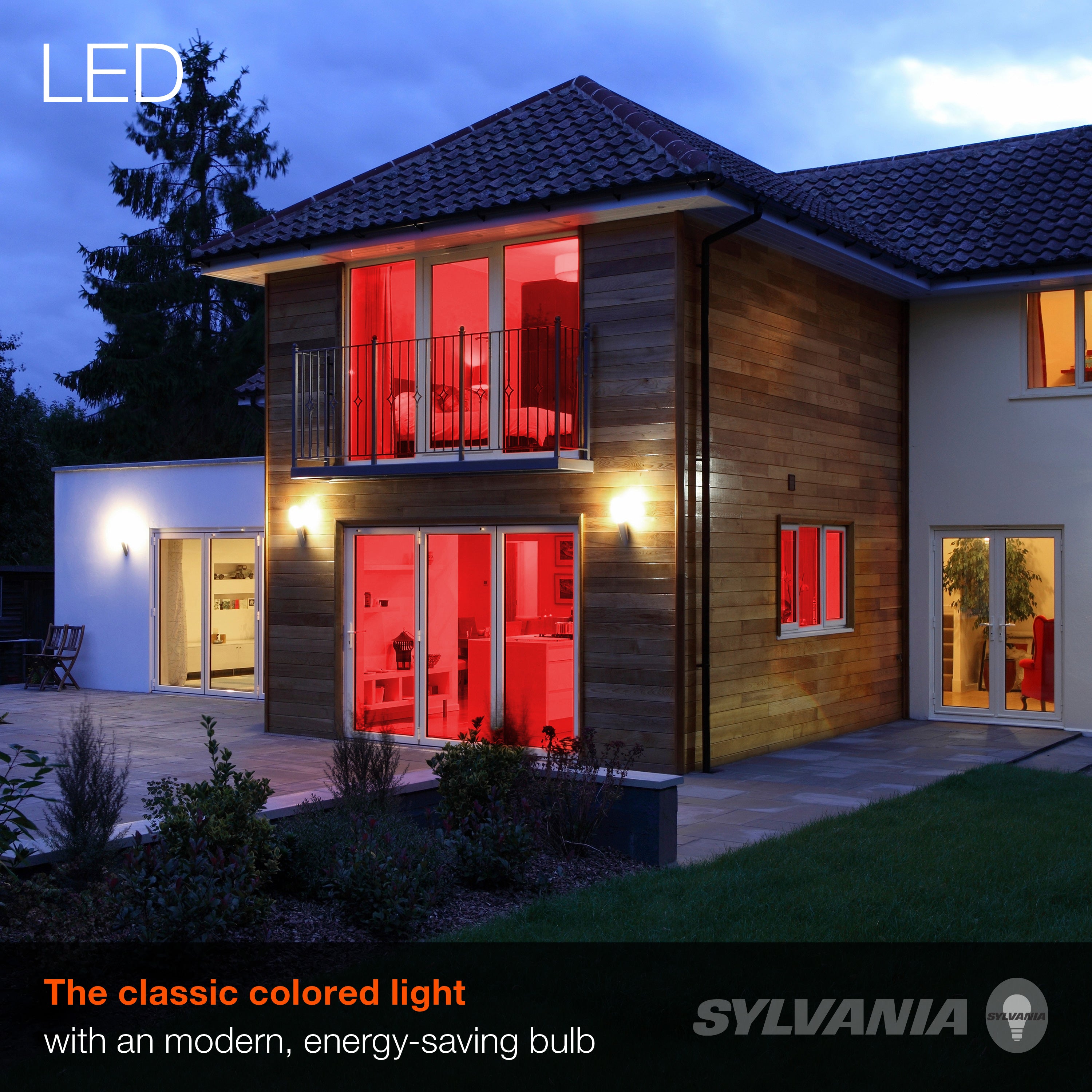 SYLVANIA LED Red Glass Filament A19 Light Bulb, 40W = 4.5W, Dimmable, E26 Medium Base - 1 PK