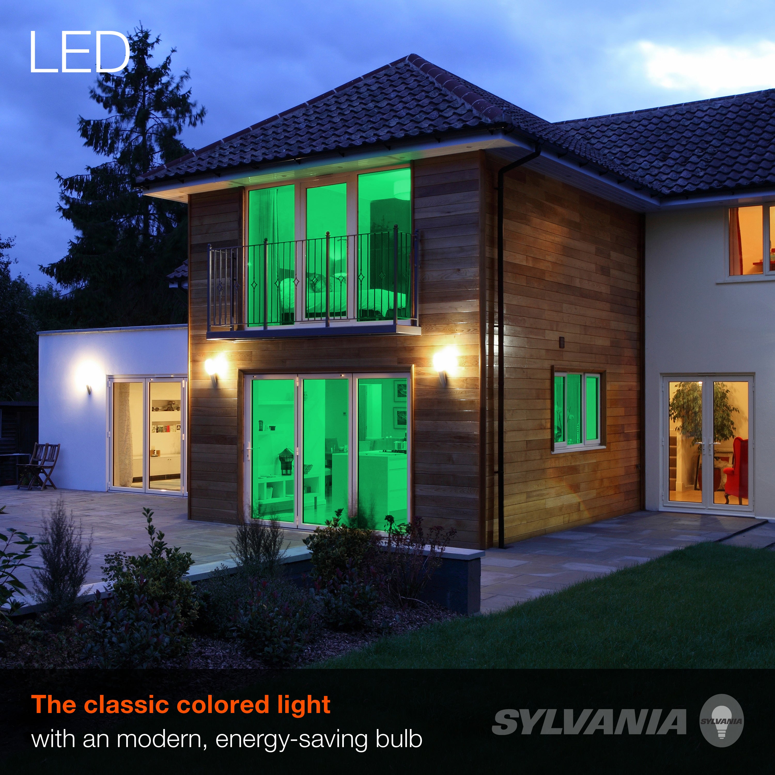 SYLVANIA LED Green Glass Filament A19 Light Bulb, 40W = 4.5W, Dimmable, E26 Medium Base - 6 Pk