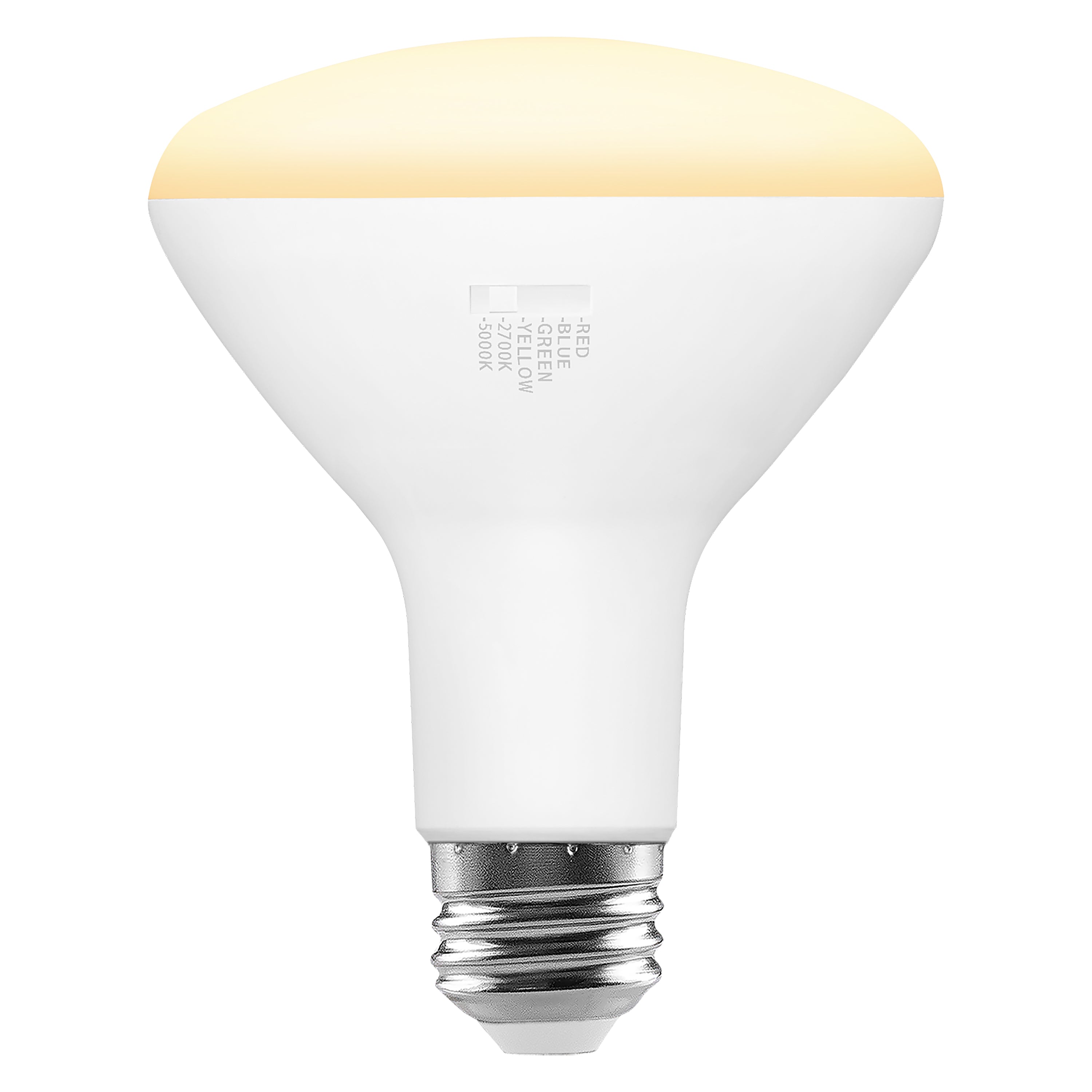 SYLVANIA 5 Color LED Light Bulb, Red / Blue / Green / Yellow / White, RGBW, 8W, BR30, E26 Medium Base, 2700K/5000K