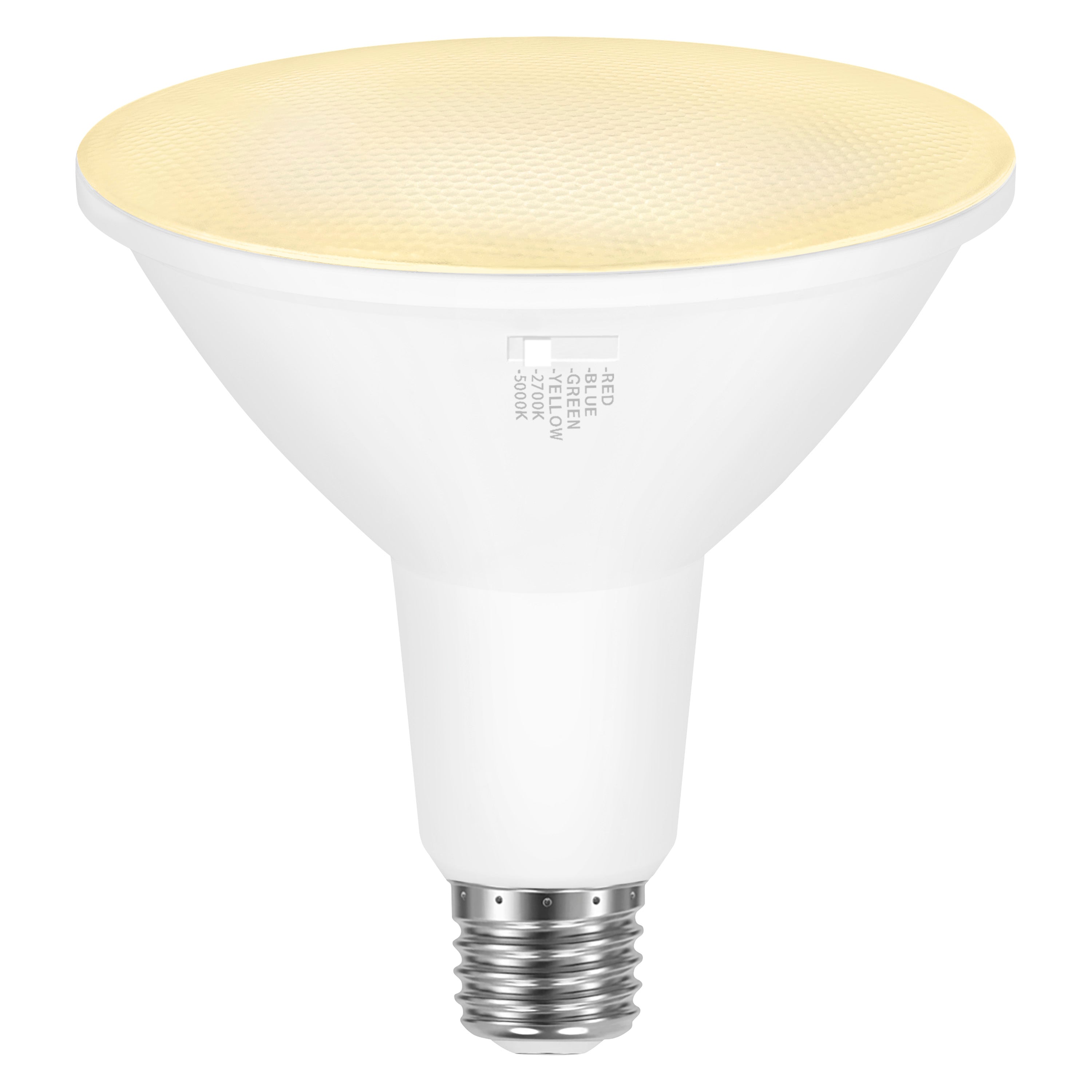 SYLVANIA 5 Color LED Light Bulb, Red / Blue / Green / Yellow / White, RGBW, 9W, PAR38, E26 Medium Base, 2700K/5000K