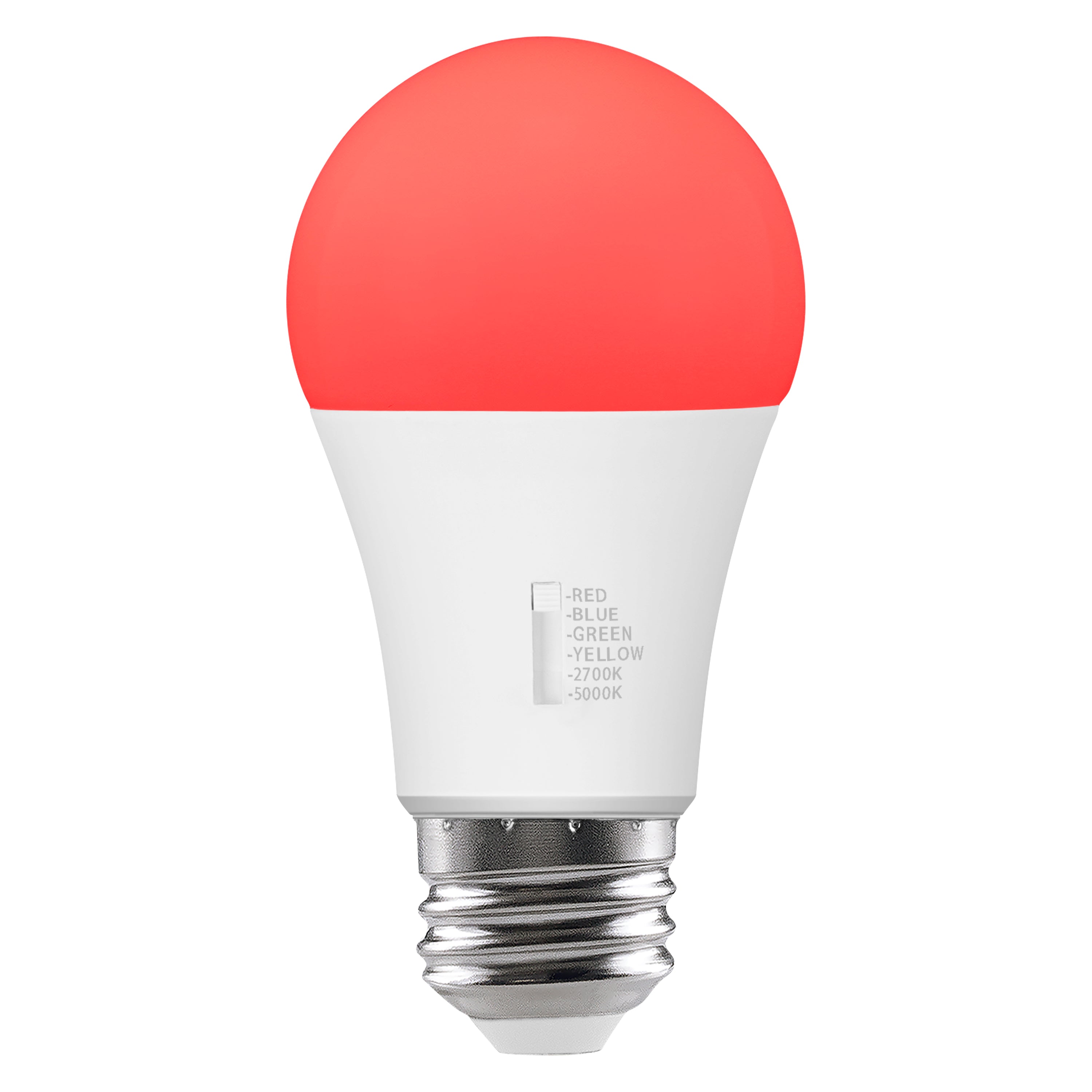 SYLVANIA 5 Color LED Light Bulb, Red / Blue / Green / Yellow / White, RGBW, 8W, A19, E26 Medium Base, 2700K/5000K