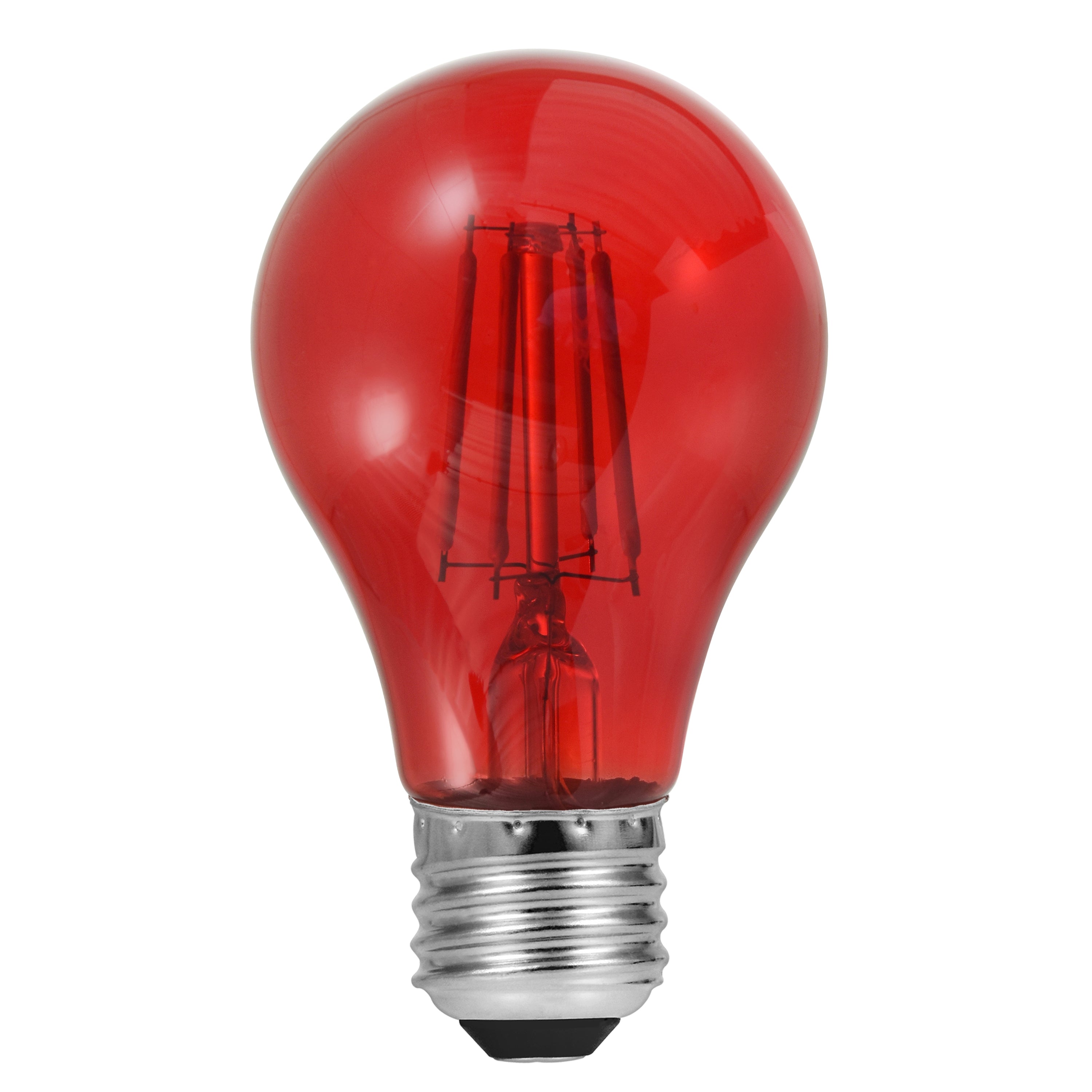 SYLVANIA LED Red Glass Filament A19 Light Bulb, 40W = 4.5W, Dimmable, E26 Medium Base