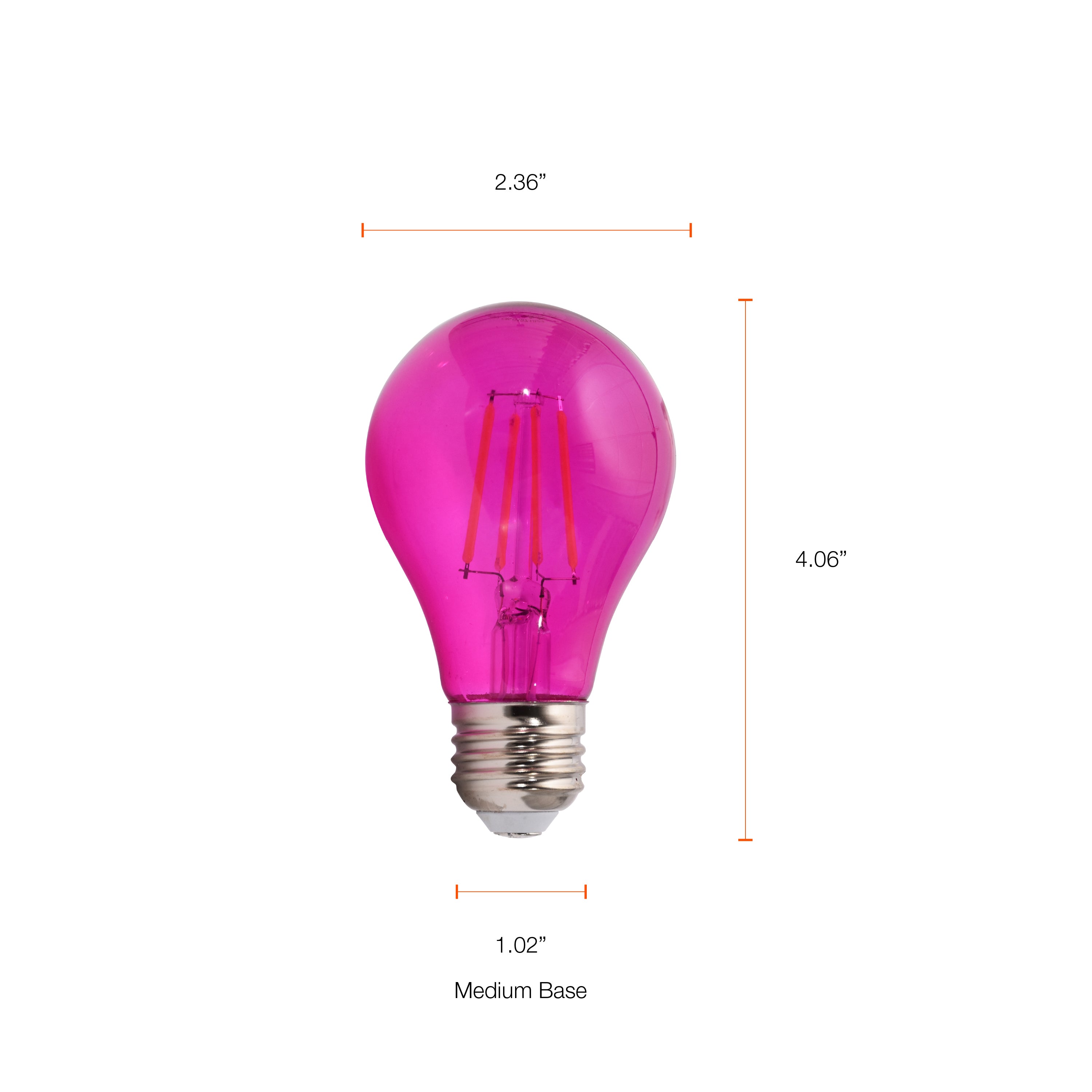 SYLVANIA LED Purple Glass Filament A19 Light Bulb,  40W = 4.5W, Dimmable, E26 Medium Base - 1Pk