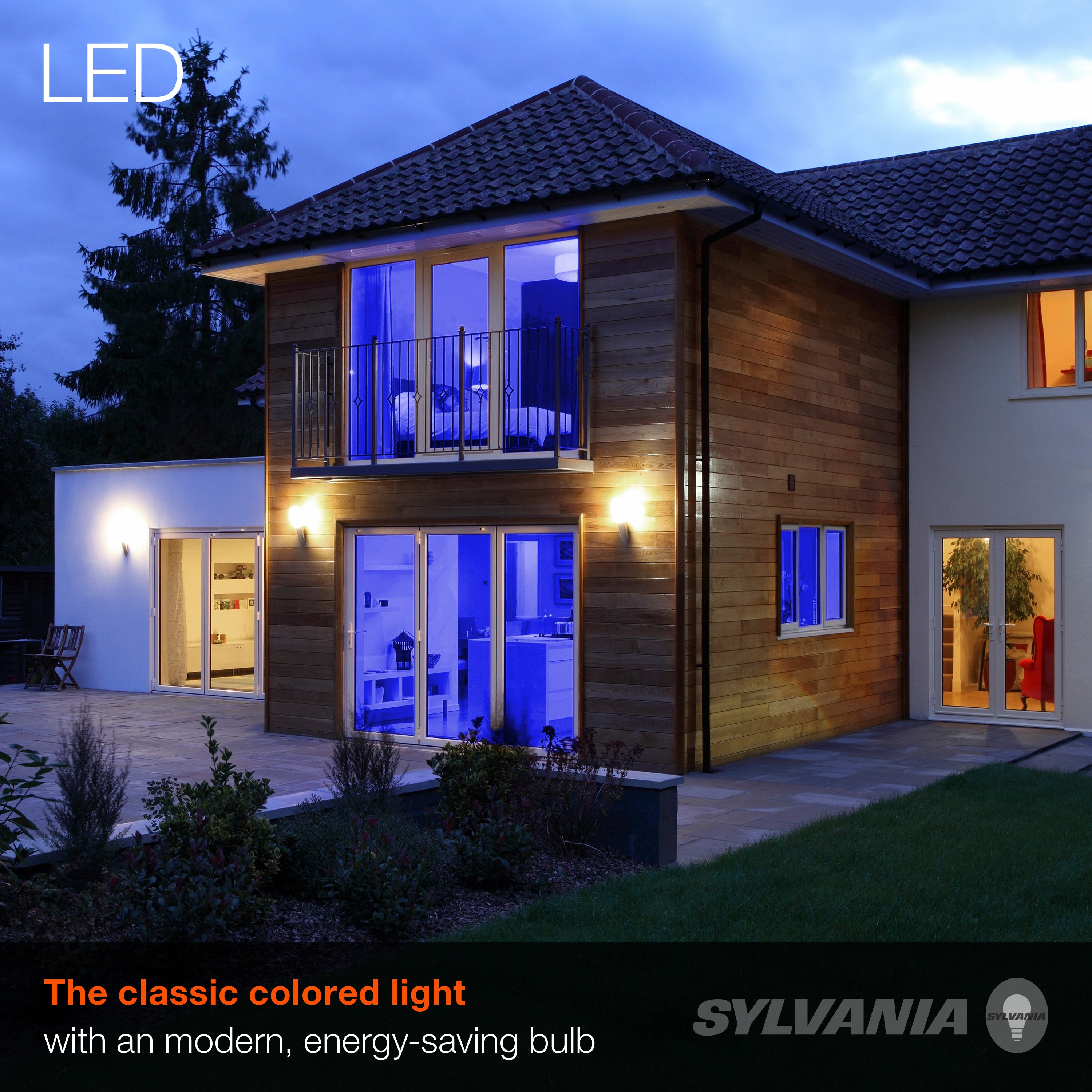SYLVANIA LED Blue Glass Filament A19 Light Bulb,  40W = 4.5W, Dimmable, E26 Medium Base - 6 Pk