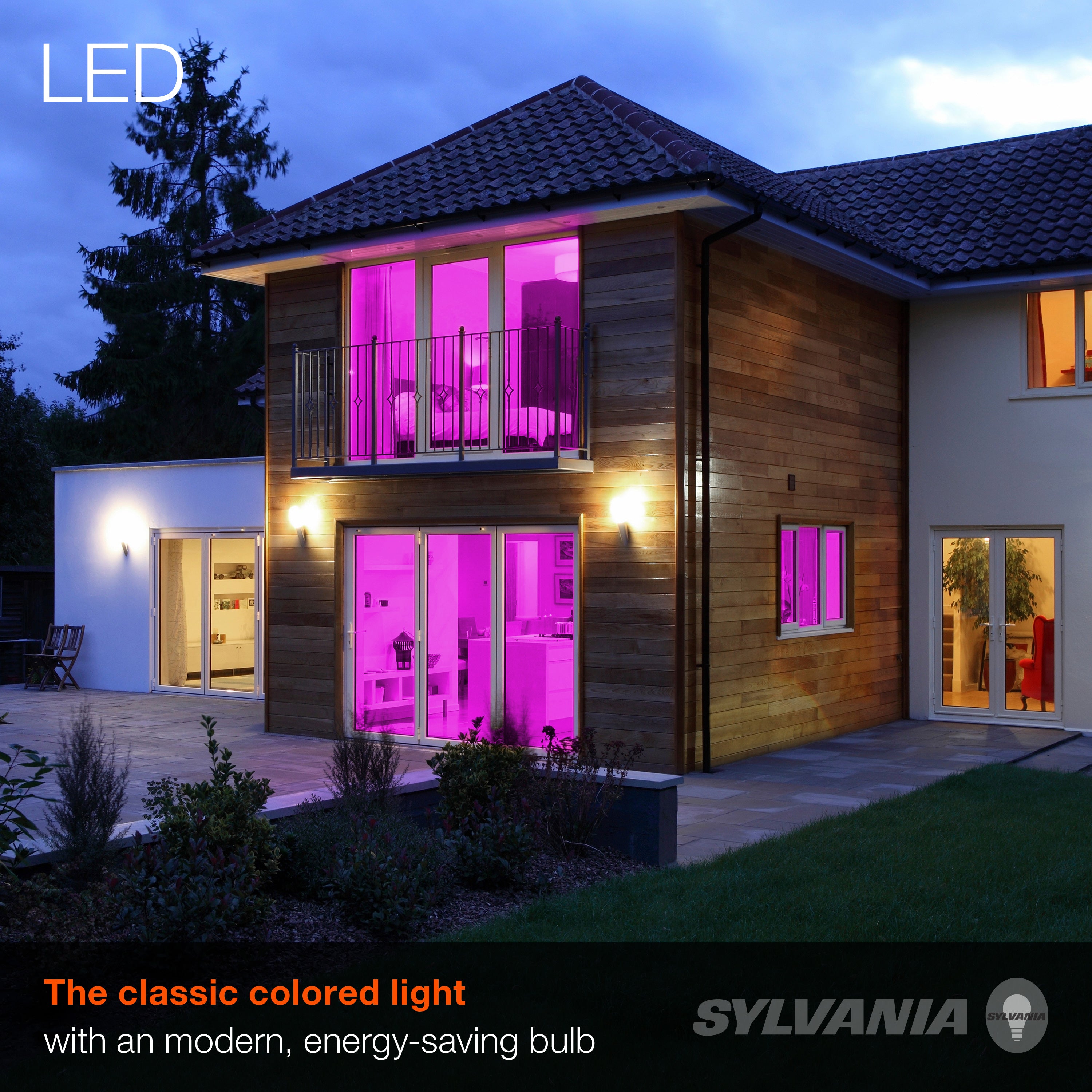 SYLVANIA LED Purple Glass Filament A19 Light Bulb,  40W = 4.5W, Dimmable, E26 Medium Base - 6 Pk